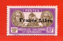 REF101 > NOUVELLE CALEDONIE > FRANCE LIBRE  Yvert N° 228 * > Neuf Dos Visible -- MH * - Unused Stamps