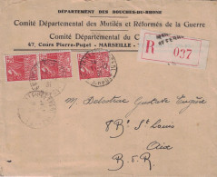 BOUCHES DU RHONE - MARSEILLE ST FERREOL - LETTRE RECOMMANDEE A 1F 50 AVEC 3 FEMMES FACCHI LE 1-12-1931. - Tariffe Postali