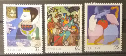 1990 - Portugal - MNH - Portuguese Paintings Of XX Century - Group 6 - 3 Stamps + Souvenir Sheet Of 3 Stamps - Blocks & Kleinbögen