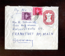 INDIEN - 1961, Ganzsachenumschlag Mit Zusatzfrankatur Nach Deutschland, Stempel Rueckseite ! (L2360) - Covers