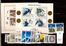 1991 MNH Norway Year Collection According To Michel System - Annate Complete