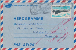 HAUTS DE SEINE - COURBEVOIE - AEROGRAMME POUR RABAT - MAROC - LE 4-7-1969 - RETOUR INCONNU MANUSCRIT. - Aérogrammes