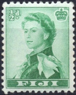 FIJI/1959-63/MH/SC#163/ QUEEN ELIZABETH II /QEII  / 1/2p GREEN - Fiji (...-1970)