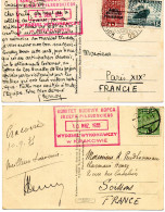 POLOGNE.1935."MARECHAL PILSUDKI". COMMEMORATION. DEUX CARTES POSTALES - Cartas & Documentos