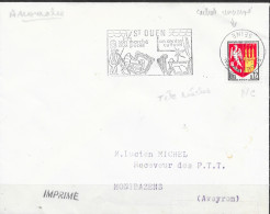 Curiosité St Ouen Ppal 5-12 1964 Tête Bêche, Timbre à Date Renversé - Storia Postale