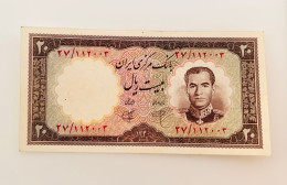 Iran Persia Middle East Pahlavi Mohammad Reza Shah Iran 20 Rials Banknote, Iran 20 Rials Banknote, 1958, P-69 AU - Iran