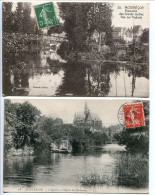 LOT 2 CPA Voyagé 1915 & 1908 * 37 MONTRÉSOR Passerelle Des Grands Jardins Vue Sur L'Indrois & L'Eglise Des Bastarnay - Montrésor