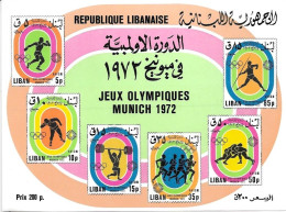 Lebanon Sheet Mnh **  1972 Olympics 11 Euros Issued 1974 - Libanon