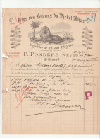 105-F.Fondère...Vins Des Coteaux Du Djebel Khar...Oran....1915..Algérie - Autres & Non Classés