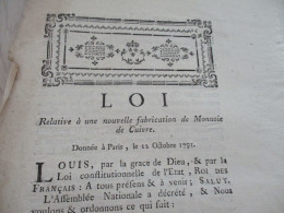 REVOLUTION Loi Relative à La Situation De L'Isle De La Martinique Sécurité Taches Autographes 8/12/179 - Gesetze & Erlasse