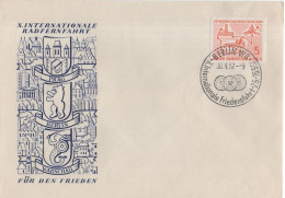 Germany Deutschland DDR 1957 FDC X. Internationale Radfernfahrt Ur Den Rieden, Prag  Berlin Warschau, Poland Czechia - 1950-1970