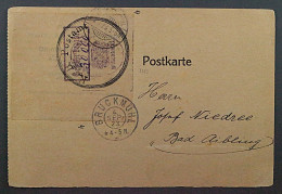 1923, BRUCKMÜHL 1, Postverschlußzettel 30.000 Mk. Auf Postkarte, SELTEN, 1000,-€ - 1922-1923 Emissions Locales