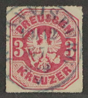 Preussen  24,  3 Kr. Mit Blauem Thurn & Taxis Stempel JOHANNISBERG, Sehr Selten! - Gebraucht