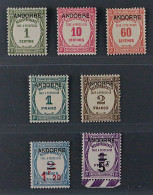 Andorra PORTO 9-15 *  Ausgabe 1931/32 Komplett, 7 Werte, Ungebraucht, KW 1000,-€ - Used Stamps