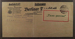 1923, BERLIN C2, Gebührenzettel 3 Auf Streifband Nach LITAUEN, Rarität ! 800,-€ - 1922-1923 Lokalausgaben