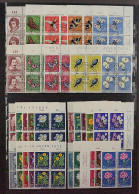 SCHWEIZ, 6 Gute VIERERBLOCK-Sätze Juventute 1955-63 ZentrumStempel, KW 330,-SFr. - Used Stamps