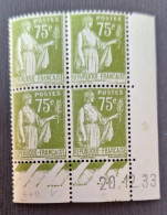 France 1933  N°284A En Bloc De 4  28/4/33 * Sur Un Timbre Et BdF, Le Reste**TB - 1930-1939