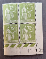 France 1933  N°284A En Bloc De 4  11/1/35 Infime * Sur Un Timbre Et BdF,le Reste **TB - 1930-1939