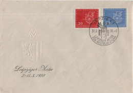 Germany Deutschland DDR 1958 FDC Leipziger Messe Fruhjahrmesse Leipzig - 1950-1970