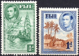 FIJI/1938-55/MH/SC#117-8/ KING GEORGE VI / KGVII / FIJI CULTURE / LANDSCAPES / PARTIAL SET - Fiji (...-1970)