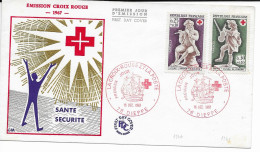 France Croix Rouge Red Cross FDC Dieppe 1967 Caravelle Ship - Covers & Documents