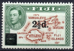 FIJI/1941/MH/SC#136/ KING GEORGE VI / KGVI / MAP / 2 1/2p ON 2p - Fiji (...-1970)