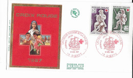 France Croix Rouge Red Cross FDC Dieppe 1967 Caravelle Ship - Covers & Documents