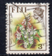 FIJI/1971-2/USED/SC#307/ QUEEN ELIZABETH II / QEII  / ORCHIDS / FLOWERS / 3c CALANTE FURCATA - Fiji (1970-...)