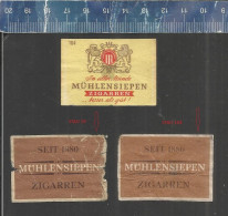 ZIGARREN MÜHLENSIEPEN -  ALTES DEUTSCHES STREICHHOLZ ETIKETTEN - VINTAGE MATCHBOX LABELS GERMANY - Zündholzschachteletiketten