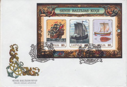 Latvia 1997 Old Baltic Sailing Ships M/s FDC (60257) - Lettland