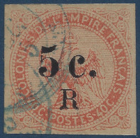 France Colonies Réunion N°3 5c /40c Orange Oblitéré Dateur Bleu TTB - Used Stamps
