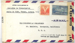 Cuba Airmail EXAMINED Twice US/Cuba Habana 1942 - Storia Postale