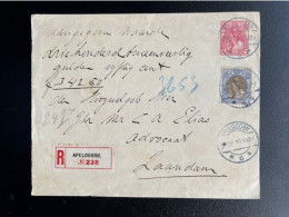 NETHERLANDS 1915 FRONTSIDE OF REGISTERED LETTER APELDOORN TO ZAANDAM 22-09-1915 NEDERLAND AANGETEKEND - Lettres & Documents