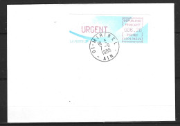 FRANCE. Timbre De Distributeurs N°130 De 1988. Type B. Sur Enveloppe. Appareil Miribel. - 1988 « Comète »
