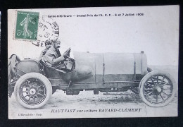 Cp, Sports , Sport Automobile, 76, Seine Inférieure, Grand Prix De L'A.C.F. 1908, Hautvast Sur Voiture Bayard-Clément - Autres & Non Classés