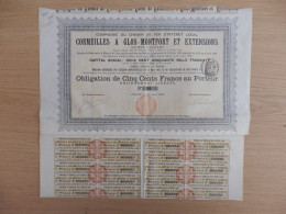 OBLIGATION DE 500 FRANCS COMPAGNIE DU CHEMIN DE FER CORMEILLES A CLOS-MONTFORT 1902 - Bahnwesen & Tramways