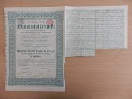 OBLIGATION DE 250 FRANCS COMPAGNIE CHEMINS DE FER DE LA CAROLINA ESPAGNE 1907 - Bahnwesen & Tramways