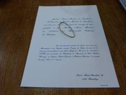 IM21-3 Invitation Adrien Maertens De Noordhout  Catherine De Schaetzen 1990 Rotheux Rimière - Hochzeit