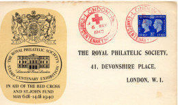 GRANDE-BRETAGNE.1940.  "LONDON/STAMP CENTENARY/RED CROSS"6 MAY 1940".LETTRE OFFICIELLE. - Croce Rossa