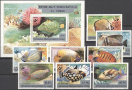 Congo Ex Zaire 2001, Fishes, 8val In BF - Nuovi