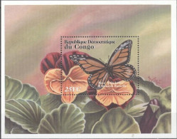 Congo Ex Zaire 2001, Flowers And Butterflies, BF - Nuovi
