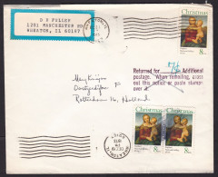 USA: Cover To Netherlands, 1973, 3 Stamps, Painting Raphael, Art, Cancel Returned For Additional Postage (minor Damage) - Covers & Documents