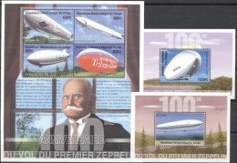 Congo Ex Zaire 2001, Zeppelin, 4val In BF +2BF - Zeppelin