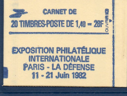 Carnet De 20 Timbre Type Liberté à 1,40 F Conf.8 ** Gomme Brillante (1er Jour De Tirage) - Moderni : 1959-…