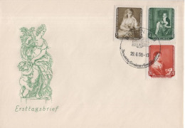 Germany Deutschland DDR 1959 FDC Angelika Kaufmann, Gabriel Metsu, Jean-Etienne Liotard, Painting Art, Berlin - 1950-1970