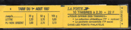 Carnet De 10 Timbres Type Liberté 2,20 F Conf.6 (impression Défectueuse Sur Plusieurs Timbres)** - Moderni : 1959-…