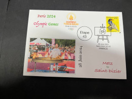 29-6-2024 (112) Paris Olympic Games 2024 - Torch Relay (Etape 43) In Saint-Dizier (28-6-2024) With OZ Stamp - Zomer 2024: Parijs