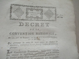 REVOLUTION Décret De La Convention Nationale 13 Brumaire An II Peine De Mort Contre Geôliers Et Gardiens Complices Signé - Gesetze & Erlasse