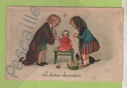 CP COLORISEE LE DOCTEUR DES POUPEES - ENFANTS ET CHIEN - ILLUSTRATEUR A IDENTIFIER, NON SIGNEE - BD N° 995 - Spielzeug & Spiele