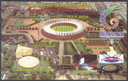 Inde India 2010 MNH MS Jawaharlal Nehru & Talkatora Stadium, Sport, Sports, Infrastructure, Commonwealth Miniature Sheet - Neufs